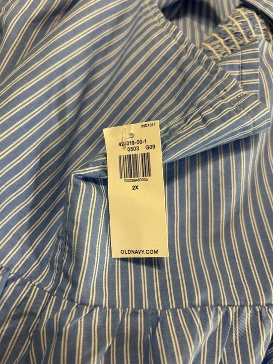 Old Navy Blue & White Striped Peplum Cami Top Size 2X - Picture 3 of 9